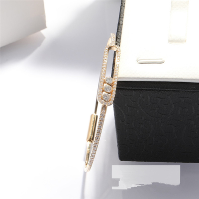 Thin Bangle Diamond Bracelet In 18K Yellow Gold Size S 15-15.5cm