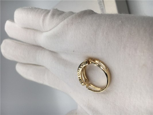 女性の18Kパリの宝石類のイエロー・ゴールドの半分のEmpety 3の移動ダイヤモンド指輪