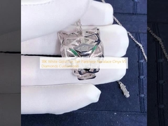 18Kホワイト ゴールド車層のPanthereのネックレスのオニックス対カスタマイズされるダイヤモンド