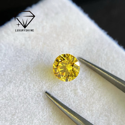 LuxuryShine VVS2/VS1 Lab Grown Diamond Fancy Vivid Yellow Rund Shape Loose Diamonds With IGI Certificate Customized jewelry