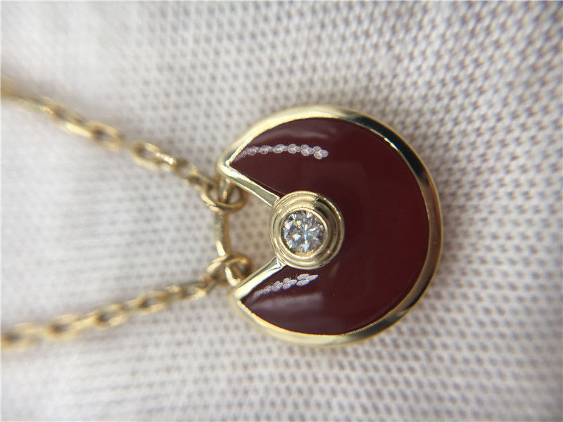 品質 XSモデル上限の注文のJewelry Amulette De Necklace 18Kローズの金のカーネリアン 工場
