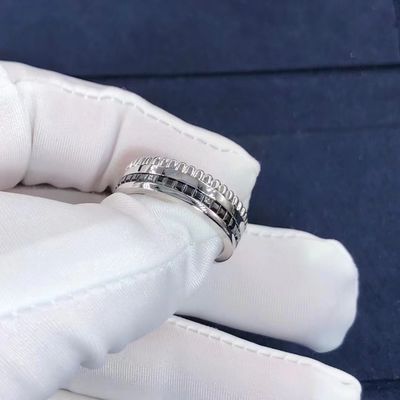 品質 贅沢な金の宝石類のQuatreの黒の版リング18k金および実質のダイヤモンド 工場