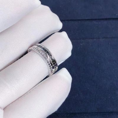 品質 贅沢な金の宝石類のQuatreの黒の版リング18k金および実質のダイヤモンド 工場