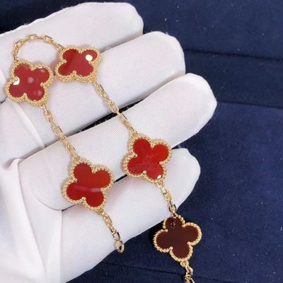 品質 宝石用原石とのRedヴァンCleef Arpels 18K金のブレスレット5のモチーフ 工場