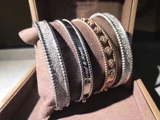 品質 ミディアム モデルVCAの実質18k金のPerleeの署名のブレスレットの白いバラのイエロー・ゴールド 工場