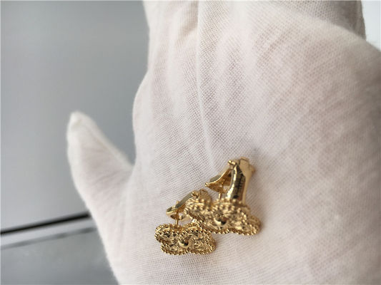 品質 ヴァンCleef Vintageアルハンブラのイヤリング、18Kイエロー・ゴールドのヴァンCleef Miniアルハンブラのイヤリング 工場