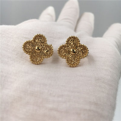 品質 ヴァンCleef Vintageアルハンブラのイヤリング、18Kイエロー・ゴールドのヴァンCleef Miniアルハンブラのイヤリング 工場