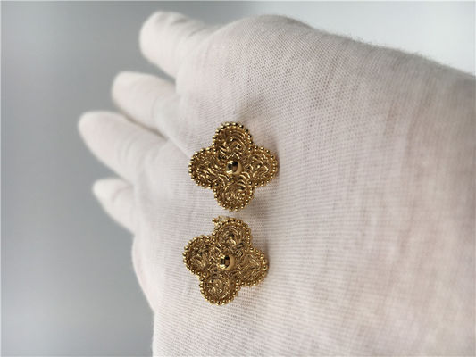 品質 ヴァンCleef Vintageアルハンブラのイヤリング、18Kイエロー・ゴールドのヴァンCleef Miniアルハンブラのイヤリング 工場