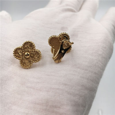 品質 ヴァンCleef Vintageアルハンブラのイヤリング、18Kイエロー・ゴールドのヴァンCleef Miniアルハンブラのイヤリング 工場