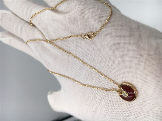 品質 XSモデル上限の注文のJewelry Amulette De Necklace 18Kローズの金のカーネリアン 工場