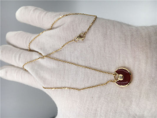 品質 XSモデル上限の注文のJewelry Amulette De Necklace 18Kローズの金のカーネリアン 工場