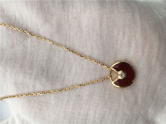 品質 XSモデル上限の注文のJewelry Amulette De Necklace 18Kローズの金のカーネリアン 工場