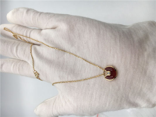 品質 XSモデル上限の注文のJewelry Amulette De Necklace 18Kローズの金のカーネリアン 工場