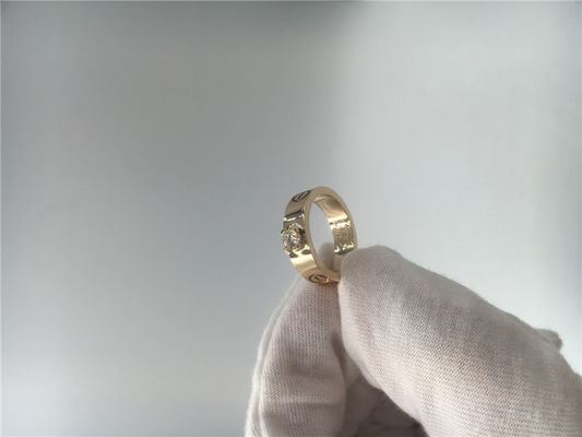 品質 華麗-切られたダイヤモンド愛一つはめの宝石リング18Kイエロー・ゴールドN4250100 工場