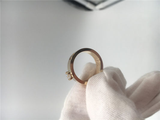 品質 華麗-切られたダイヤモンド愛一つはめの宝石リング18Kイエロー・ゴールドN4250100 工場