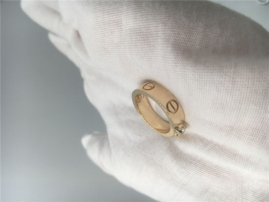 品質 華麗-切られたダイヤモンド愛一つはめの宝石リング18Kイエロー・ゴールドN4250100 工場