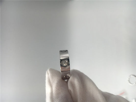 品質 宝石用原石愛リング無し、3個のダイヤモンドが付いているB4032500 18Kのホワイト ゴールド リング 工場