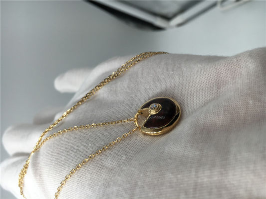 品質 18Kローズの金の贅沢な金の宝石類のネックレスのペンダント0.09のカラットのダイヤモンド 工場