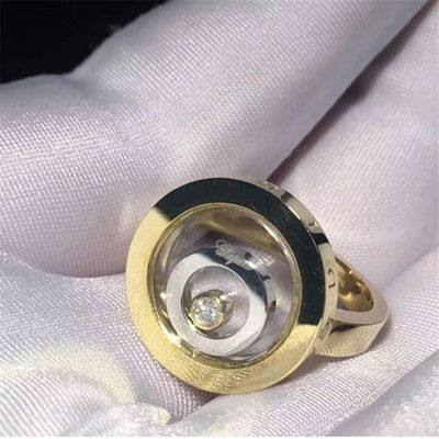 品質 18K金のChopardの幸せな精神リング、中心の形の自然な0.1のカラットのダイヤモンド指輪 工場