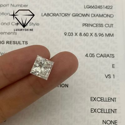 品質 ルックス シャイン プリンセス カット ラボ 成長 ダイヤモンド D-F カラー VVS-VS IGI 証明書 工場