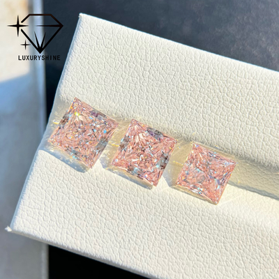 ルックスシャイン 1-10CT プリンセス形 おしゃれピンク ラボ 成長ダイヤモンド VVS-VS ローズダイヤモンド IGI証明書付き パーソナライズジュエリー