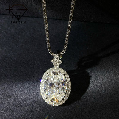 品質 18Kゴールドオーバルラボグロウンダイヤモンドペンダント VVS1-VS1 0.3-3.0ct 工場