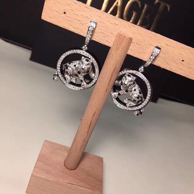 品質 ダイヤモンド18Kの金のイヤリングの宝石類のPanthèRe Deのホワイト ゴールドのエメラルドのヒスイのオニックス 工場