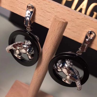 品質 ダイヤモンド18Kの金のイヤリングの宝石類のPanthèRe Deのホワイト ゴールドのエメラルドのヒスイのオニックス 工場