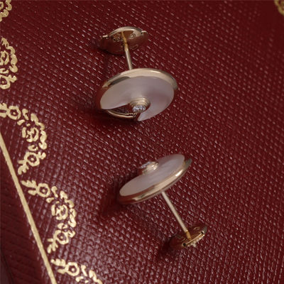 品質 白い真珠母のXsモデル イエロー・ゴールドAmulette De Earrings Stud 工場