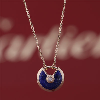 品質 Xsモデル イエロー・ゴールドのAmulette De Necklace Withラピスラズリのダイヤモンド 工場