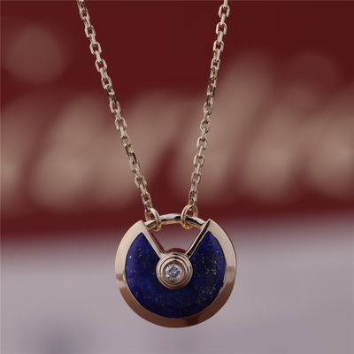 品質 Xsモデル イエロー・ゴールドのAmulette De Necklace Withラピスラズリのダイヤモンド 工場
