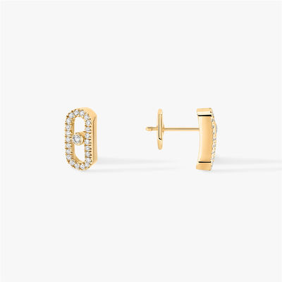 品質 女性のLuxury Jewelry 18Kのイエロー・ゴールド移動Unoのダイヤモンドのイヤリングのためのパリの贅沢な宝石類 工場