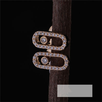 品質 女性のLuxury Jewelry 18Kのイエロー・ゴールド移動Unoのダイヤモンドのイヤリングのためのパリの贅沢な宝石類 工場