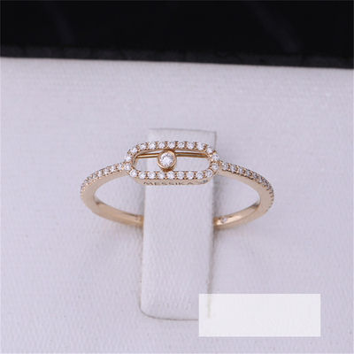 品質 Luxury Jewelryの18Kピンクの金の優雅な約束の結婚式のダイヤモンド指輪移動Uno Paveeリング 工場
