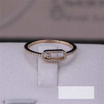 品質 Luxury Jewelryの18Kピンクの金の優雅な約束の結婚式のダイヤモンド指輪移動Uno Paveeリング 工場